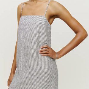 NWT Aubree Linen Dress, Color  - Vineyard (pinstripe)